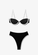 D.franklin Wake Top + Wake Bottom Bikini Black