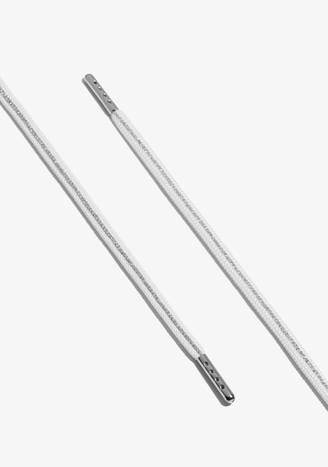 D.franklin White / Silver Metal Tip Shoelaces