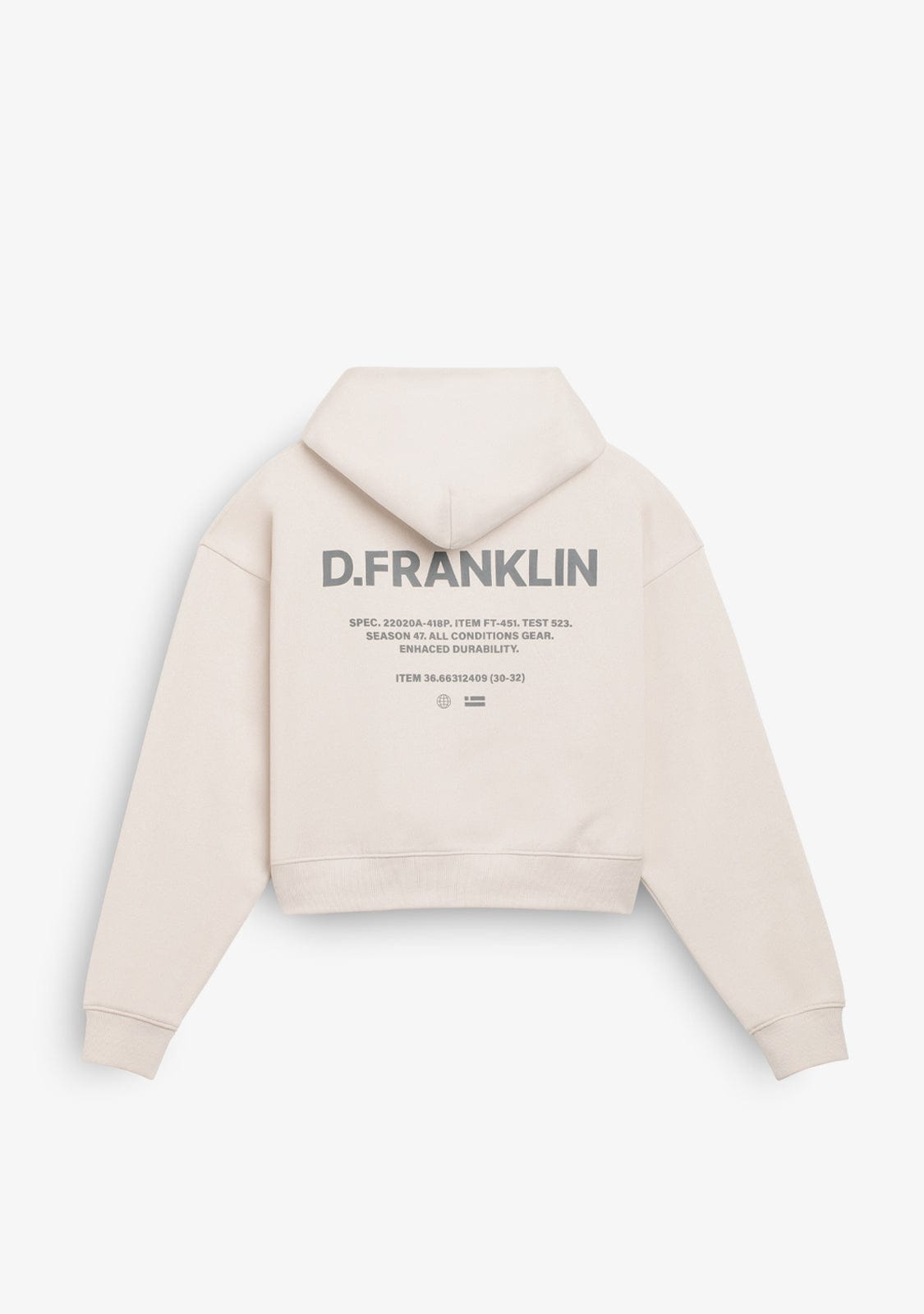 D.franklin Worldwide Crop Hoodie Ice Grey