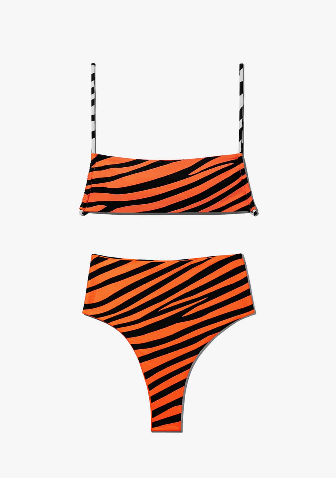 D.franklin Fiji Top + Maui Bottom Bikini Zebra Orange