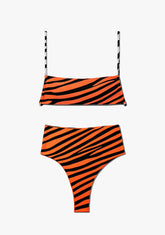 D.franklin Fiji Top + Maui Bottom Bikini Zebra Orange