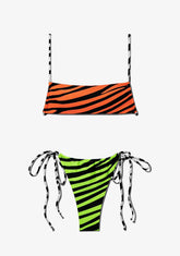 D.franklin Fiji Top Zebra Orange + Samoa Bottom Zebra Lime Bikini