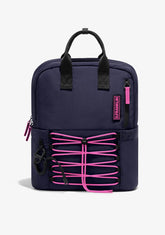 D.franklin Multi-Pocket Nylon Backpack Navy + Custom Set Fuchsia