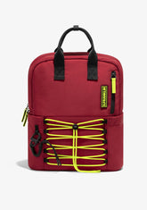 D.franklin Multi-Pocket Nylon Backpack Red + Custom Set Lime