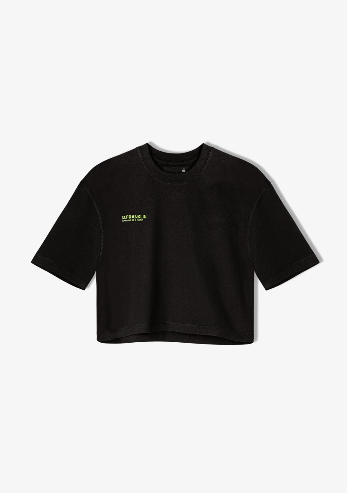 D.franklin Nowhere Bound Cropped T-Shirt Black / Lime