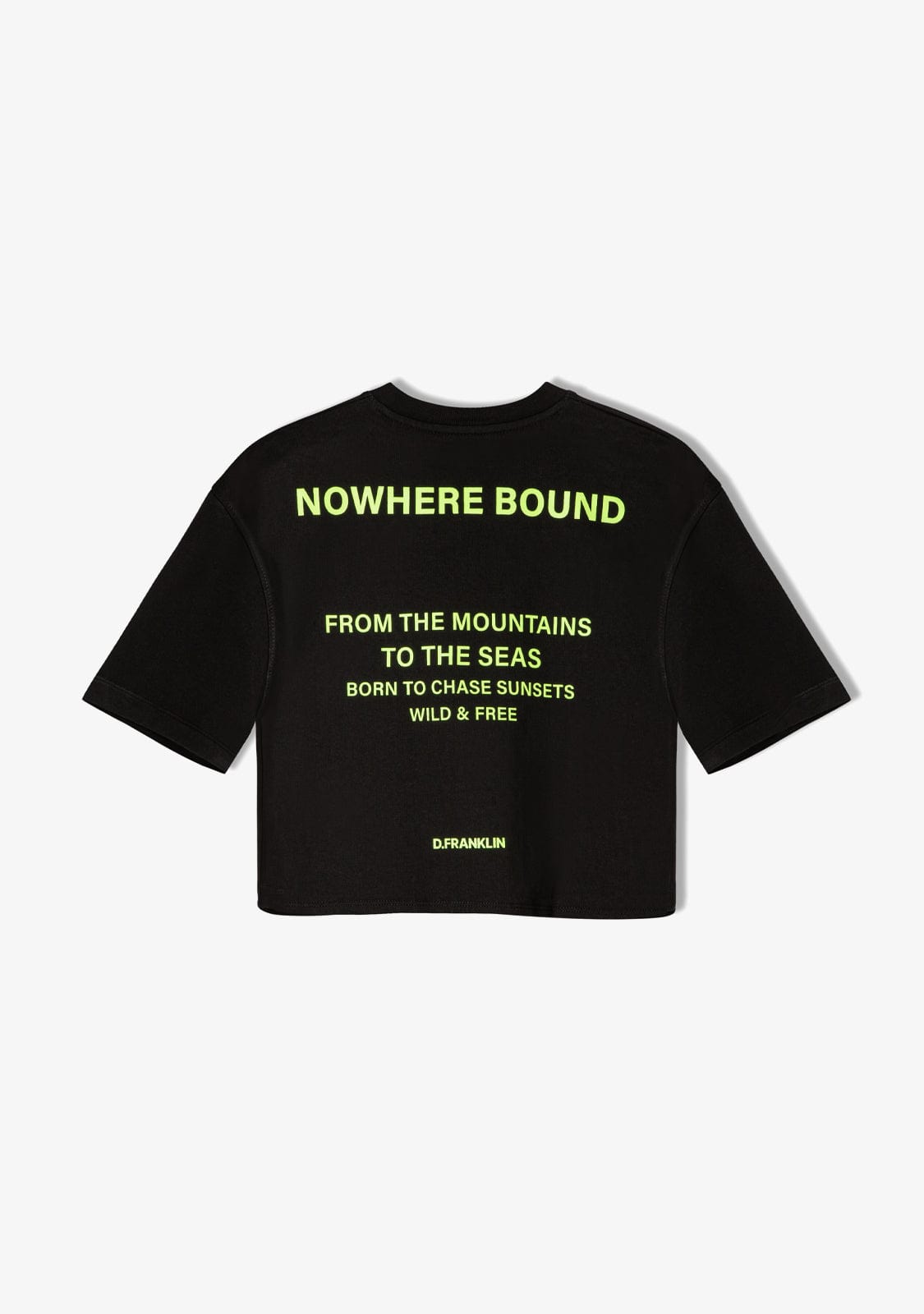 D.franklin Nowhere Bound Cropped T-Shirt Black / Lime