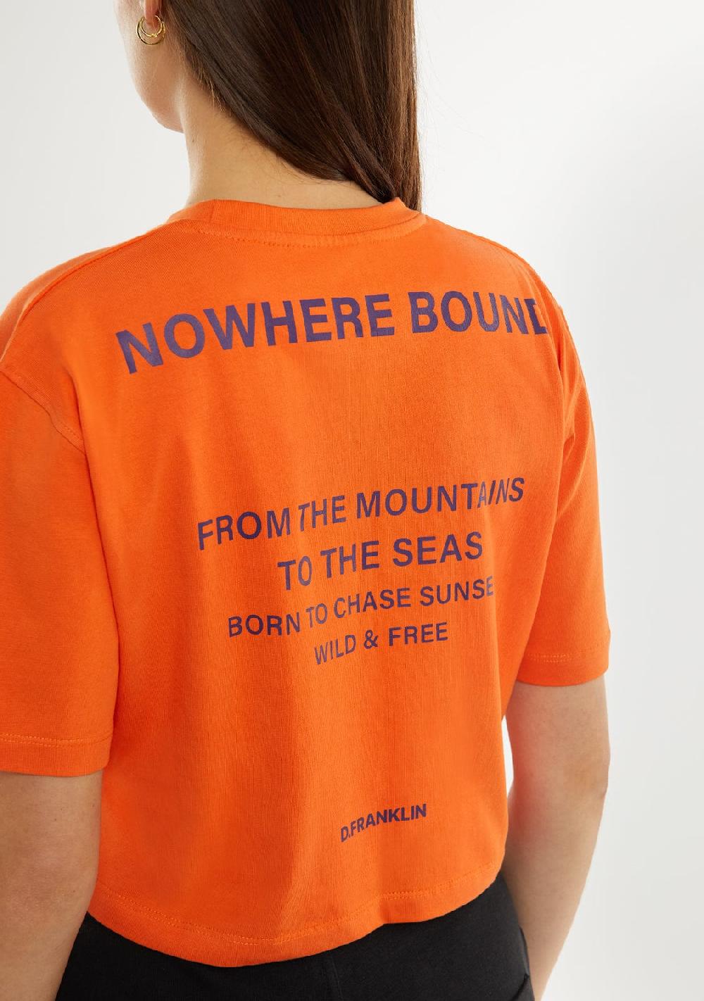 D.franklin Nowhere Bound Cropped T-Shirt Orange / Purple