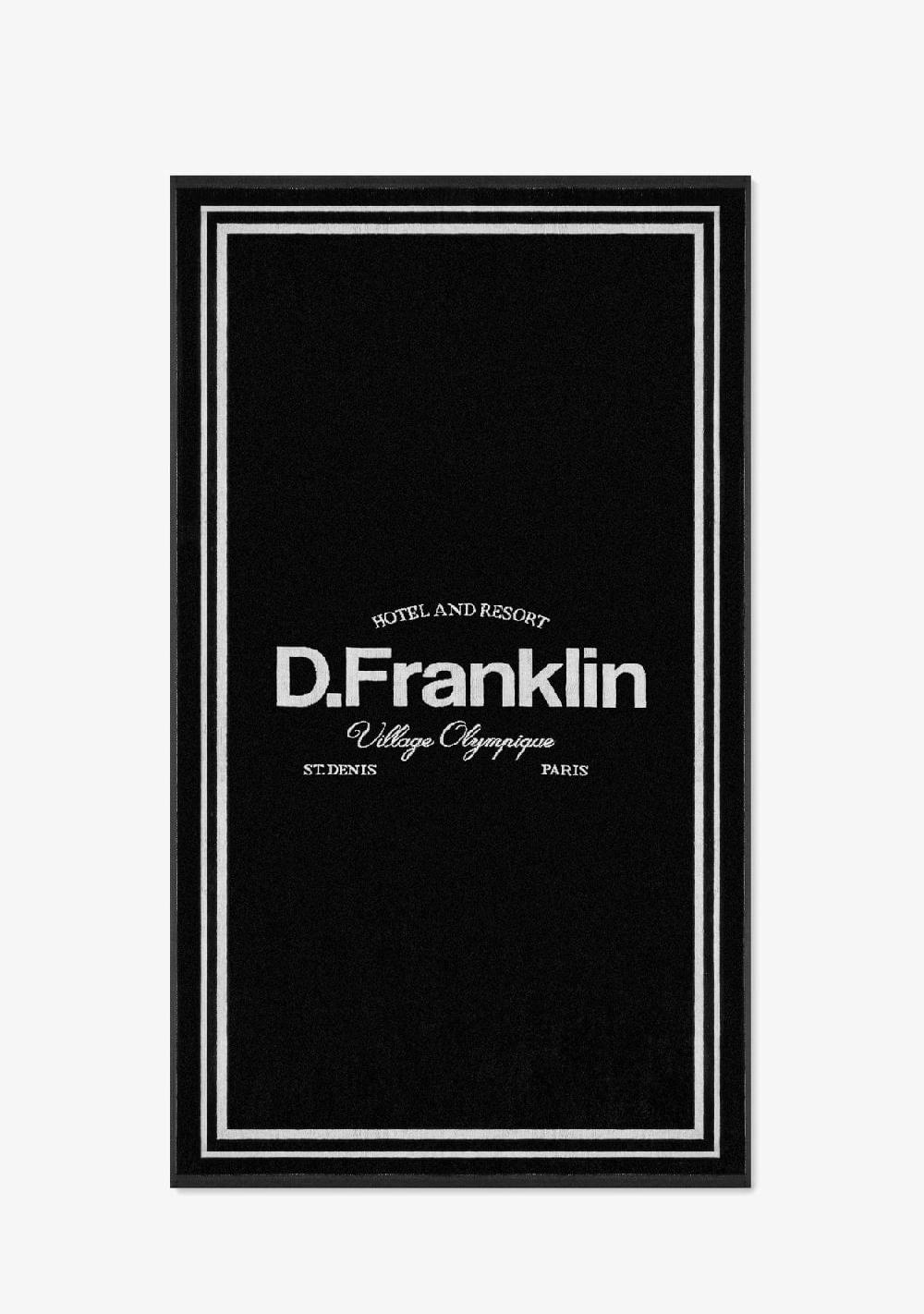 D.franklin Old Money Jacquard Velour Beach Towel Black