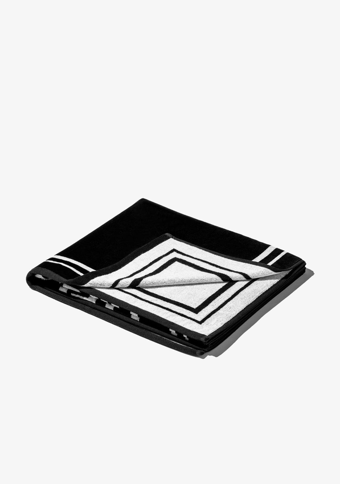 D.franklin Old Money Jacquard Velour Beach Towel Black