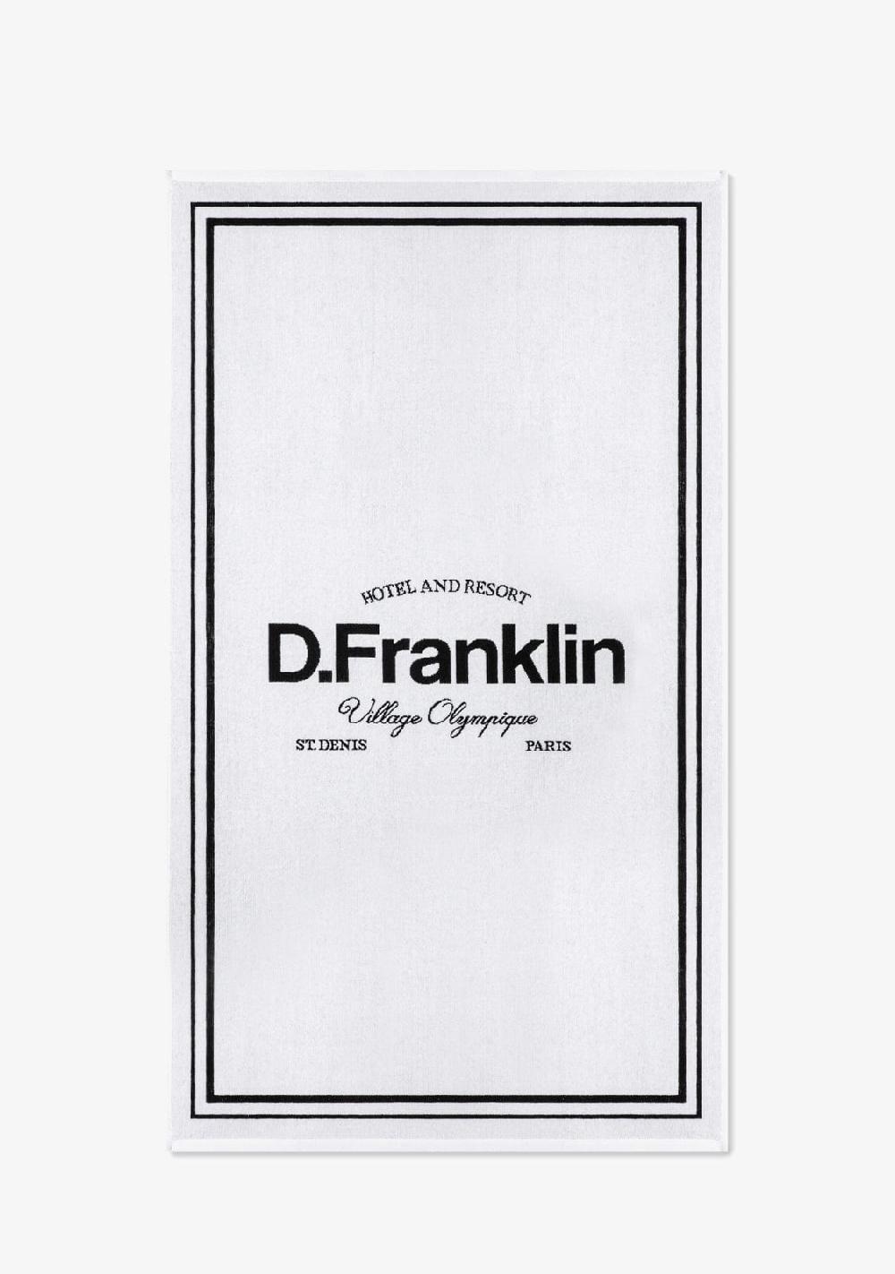 D.franklin Old Money Jacquard Velour Beach Towel White