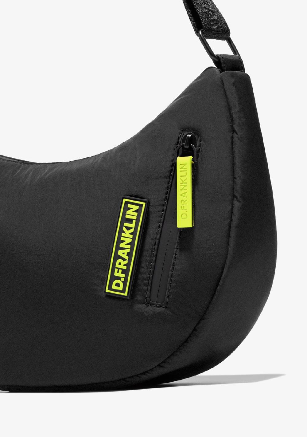 D.franklin Round Nylon Crossbody Bag Black + Custom Set Lime