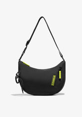 D.franklin Round Nylon Crossbody Bag Black + Custom Set Lime