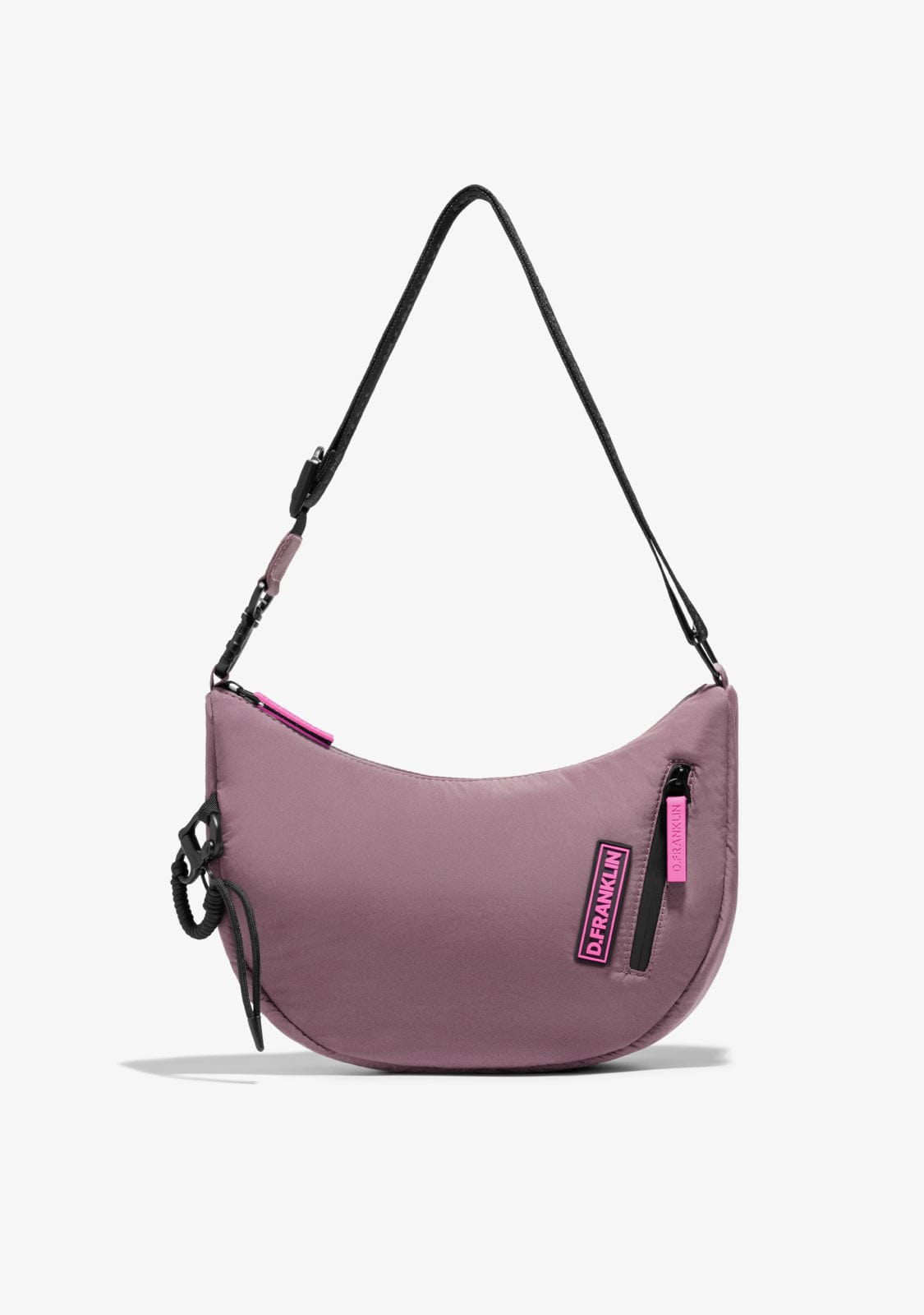 D.franklin Round Nylon Crossbody Bag Pink + Custom Set Fuchsia