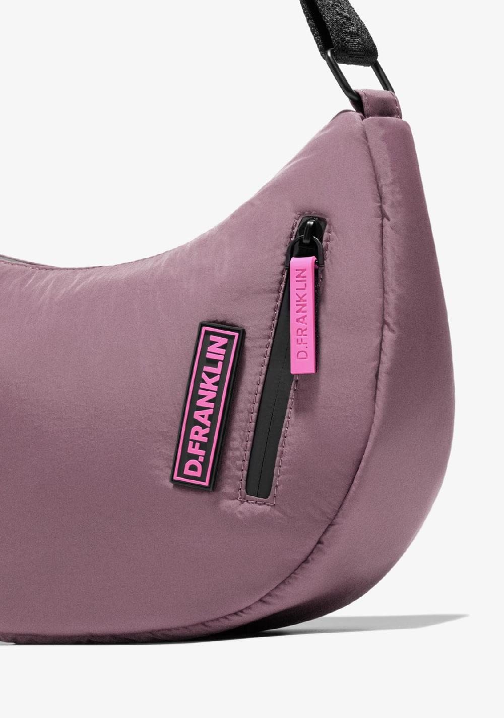 D.franklin Round Nylon Crossbody Bag Pink + Custom Set Fuchsia