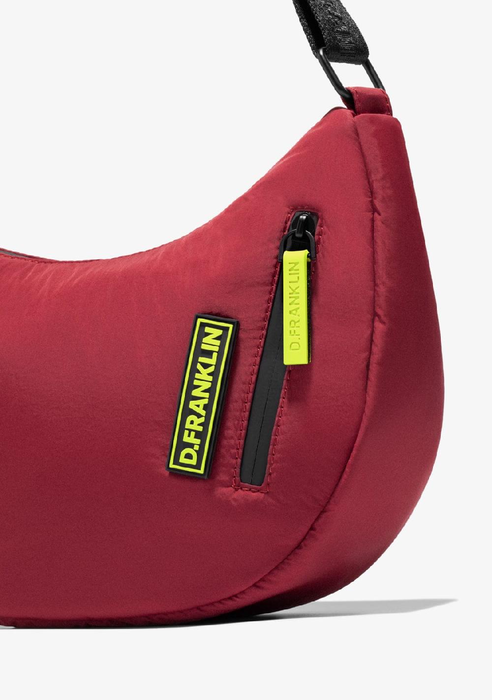 D.franklin Round Nylon Crossbody Bag Red + Custom Set Lime