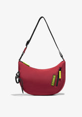 D.franklin Round Nylon Crossbody Bag Red + Custom Set Lime