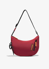 D.franklin Round Nylon Crossbody Bag Red + Custom Set Orange