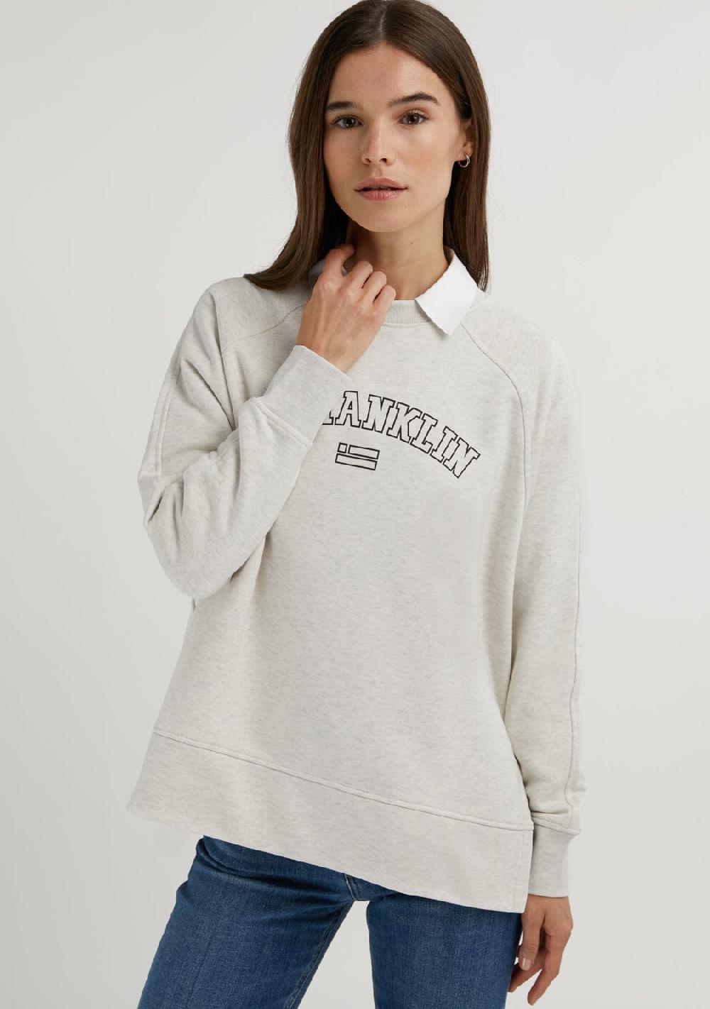 D.franklin Varsity Oversized Crew Neck Sweatshirt Grey / Black