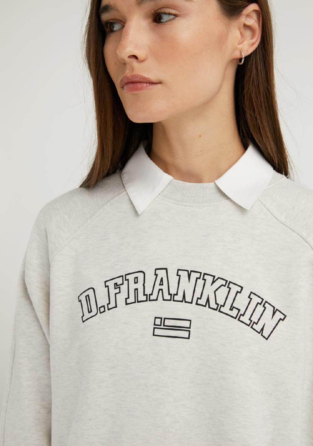 D.franklin Varsity Oversized Crew Neck Sweatshirt Grey / Black