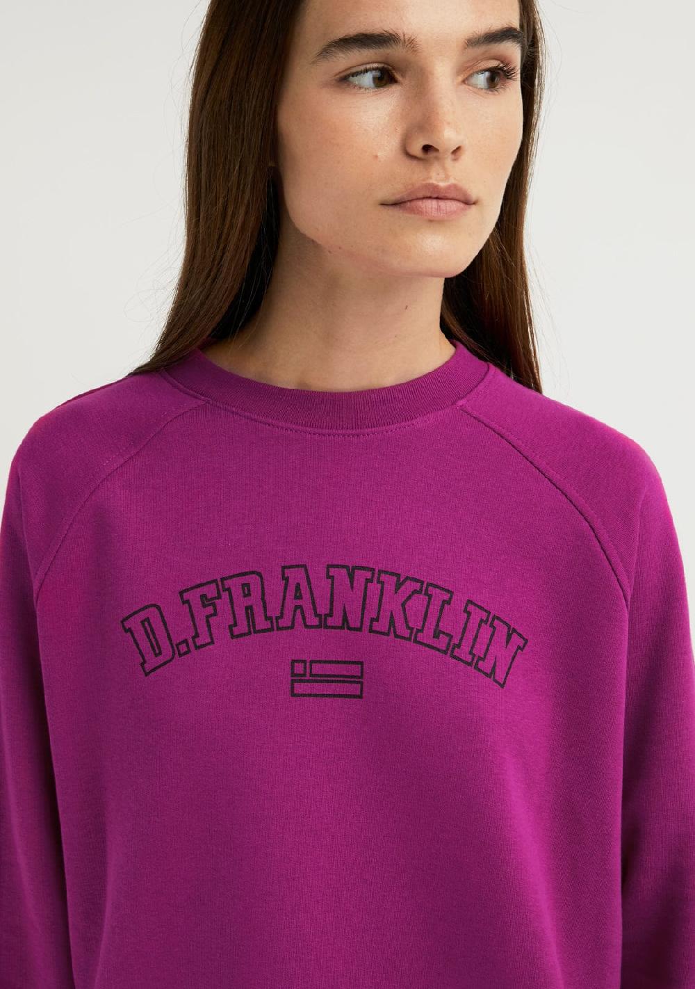 D.franklin Varsity Oversized Crew Neck Sweatshirt Orchid / Black