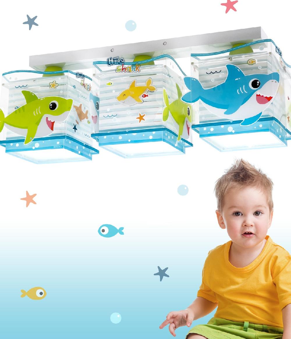 Dalber Aplique de pared infantil Little Shark Pequeño Tiburón