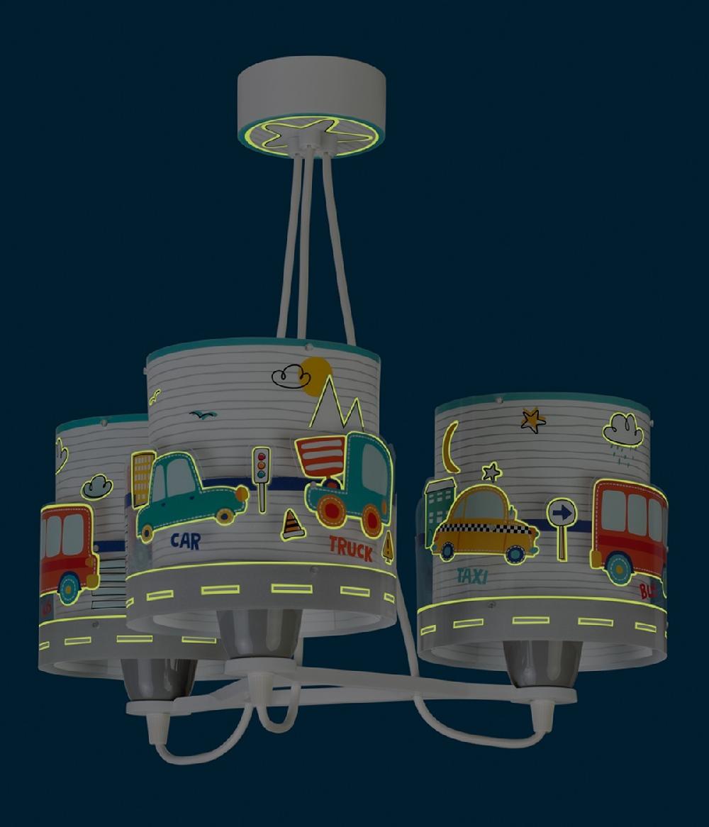 Dalber Lámpara De Techo 3 Luces Infantil Baby Travel Aviones Y Coches