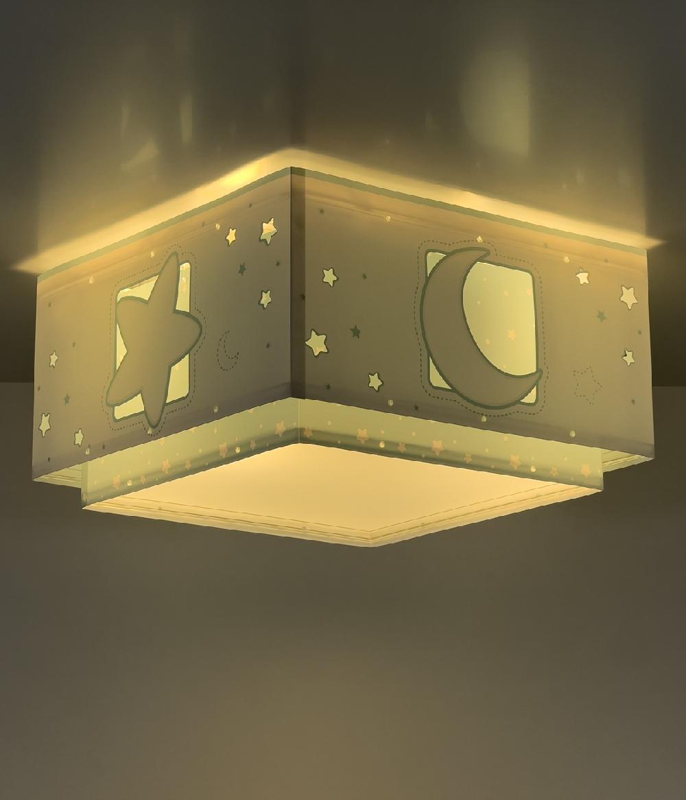 Dalber Plafón De Techo 3 Luces Infantil Clouds Nube Verde