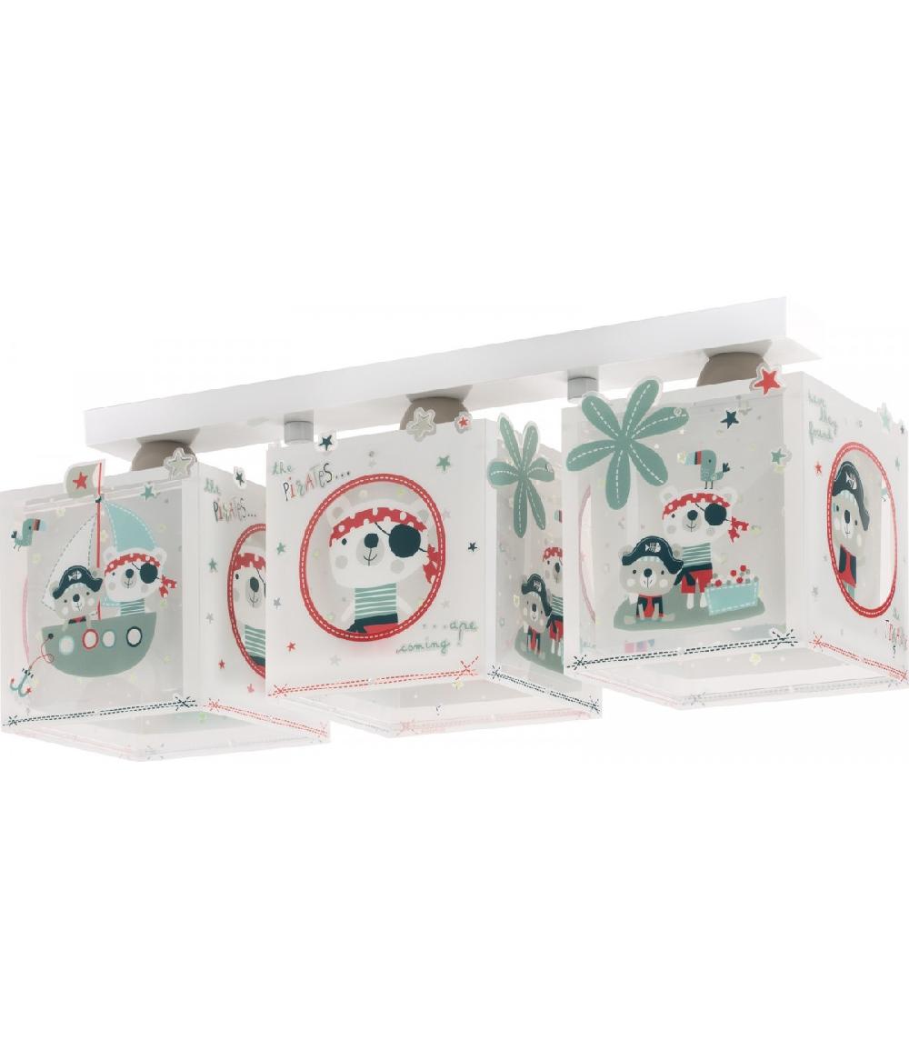 Dalber Plafón De Techo 3 Luces Infantil Moonlight Luna Y Estrellas Azul