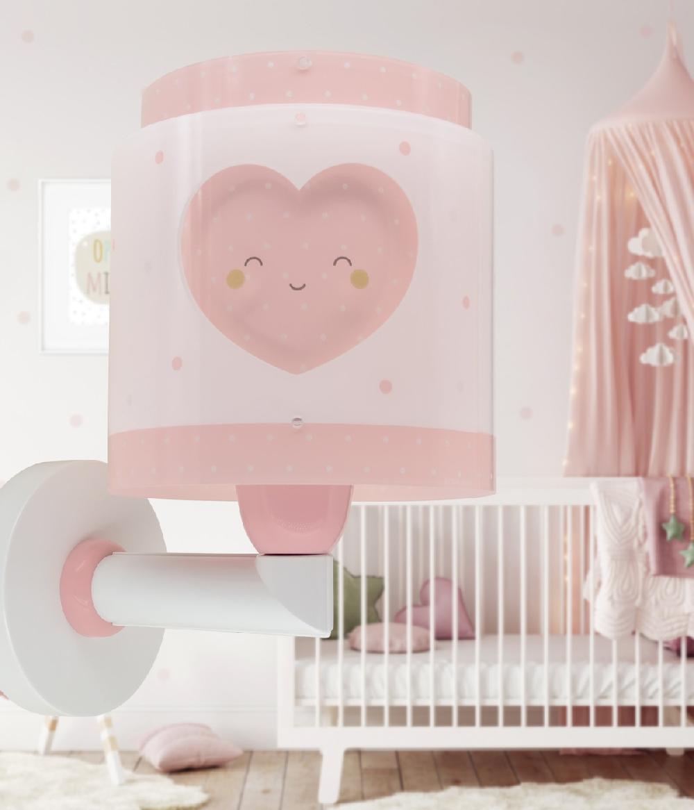 Dansi Aplique de pared infantil Baby Dreams Corazón rosa