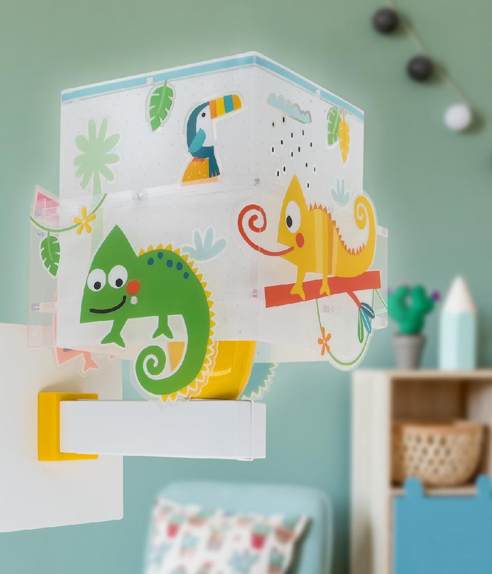 Dansi Aplique de pared infantil Happy Jungle Camaleón animales