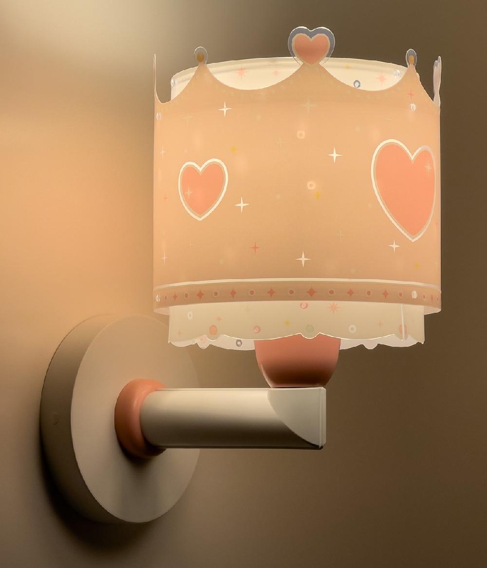 Dansi Aplique De Pared Infantil Little Queen Corona Y Corazones