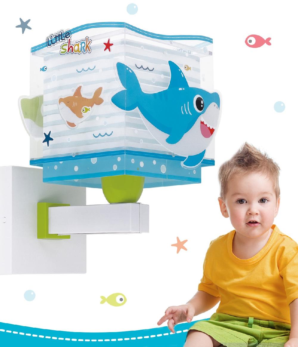 Dansi Aplique De Pared Infantil Little Shark Pequeño Tiburón