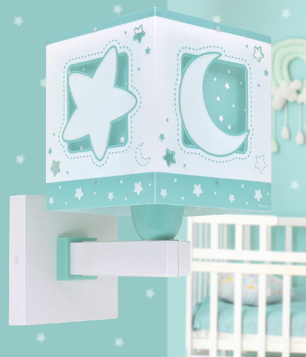 Dansi Aplique De Pared Infantil Moonlight Luna Y Estrellas Verde