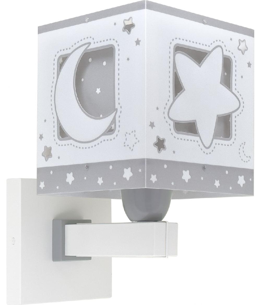 Dansi Aplique De Pared Infantil Moonlight Luna Y Estrellas Gris