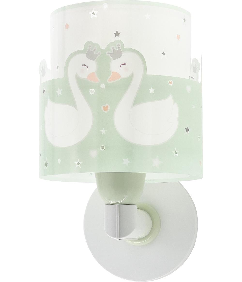 Dansi Aplique de pared infantil Sweet Love Cisnes Verde