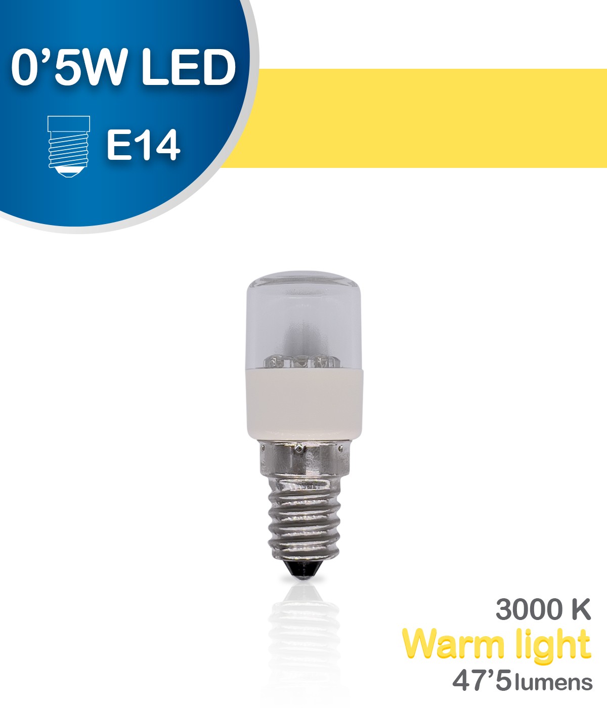 Dansi Bombilla LED E14 0 5W 2800k Cálida - Luz Noche / Guía
