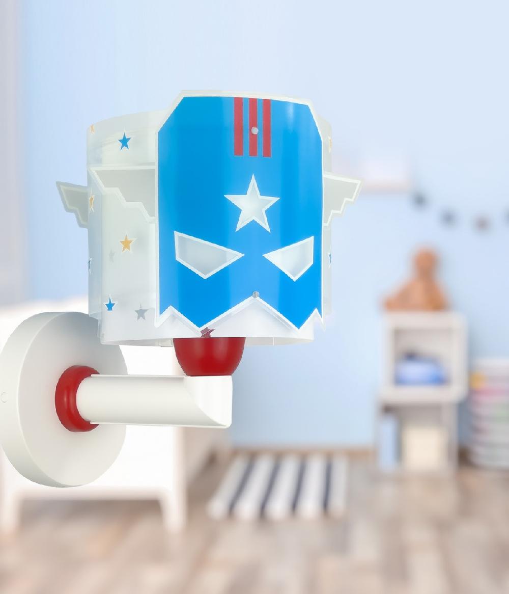 Dansi Aplique de pared infantil Blue Hero