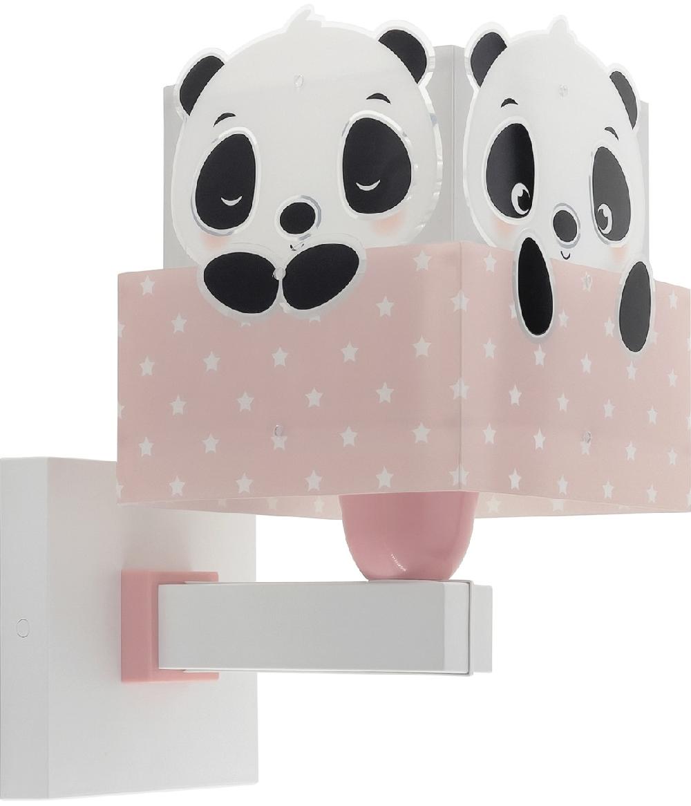 Dansi Aplique De Pared Infantil Panda Rosa