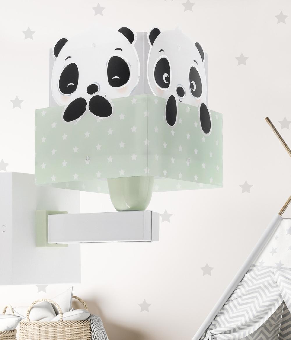 Dansi Aplique de pared infantil Panda verde