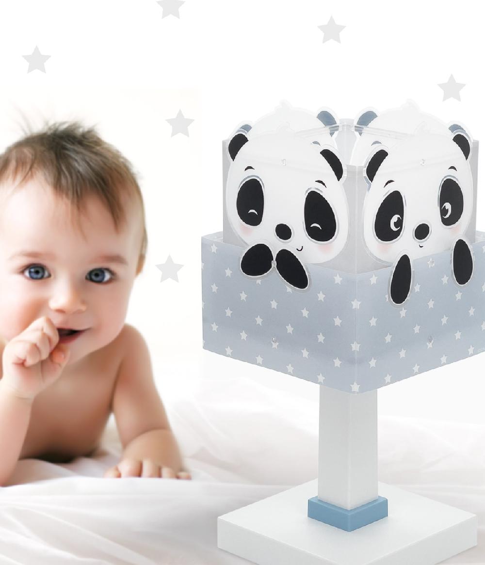 Dansi Lámpara de mesa infantil Panda azul