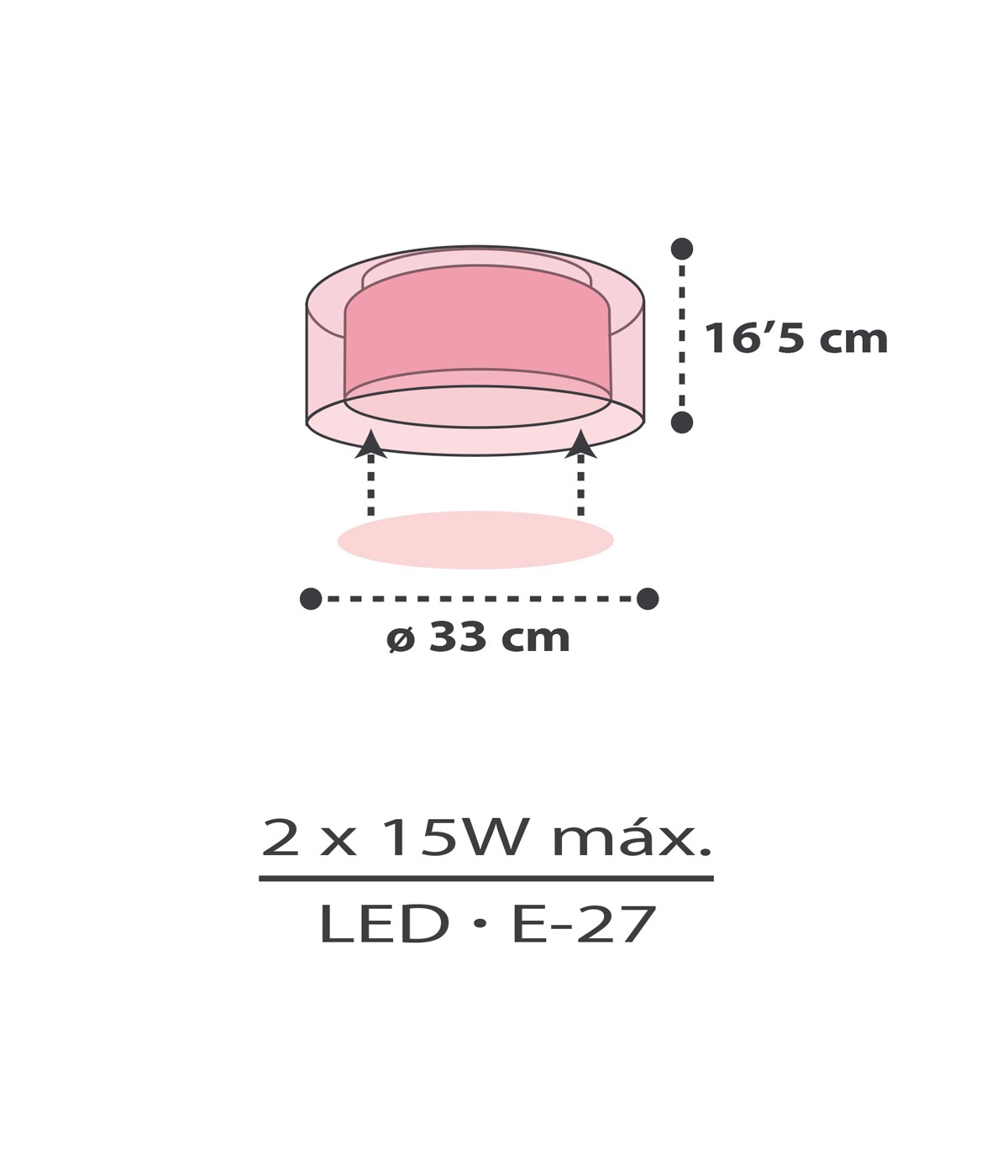 Dansi Plafón Infantil Clouds Nube Rosa