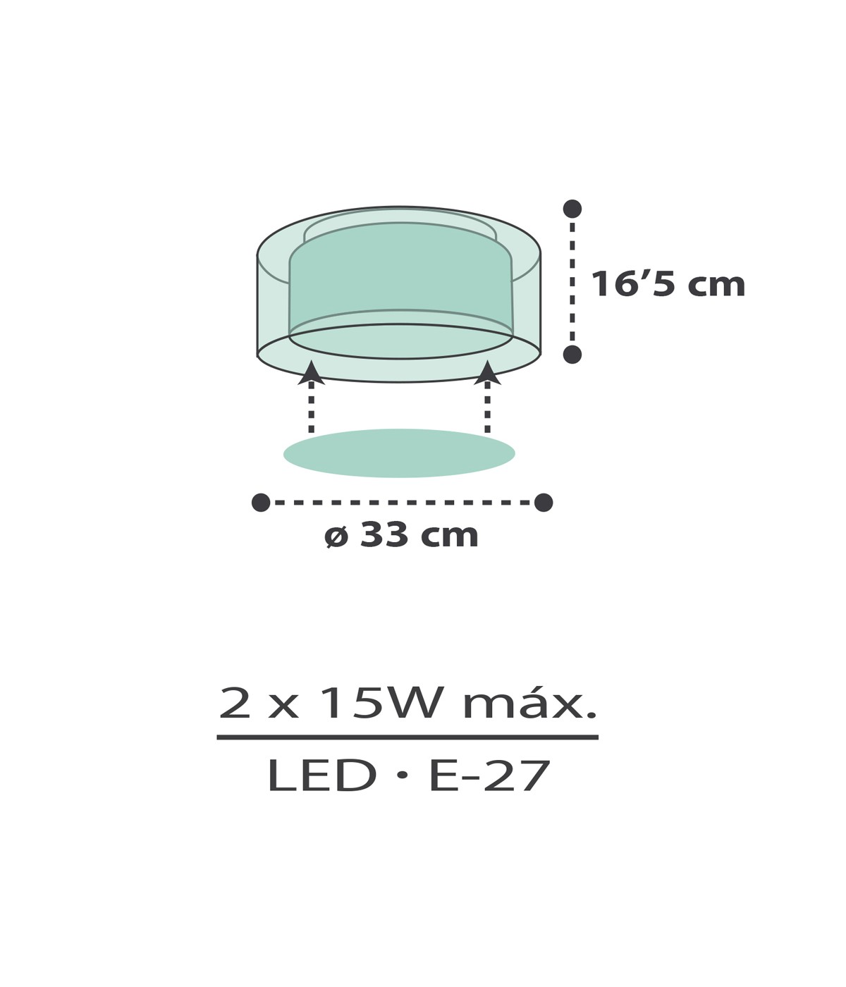 Dansi Plafón Infantil Clouds Nube Verde