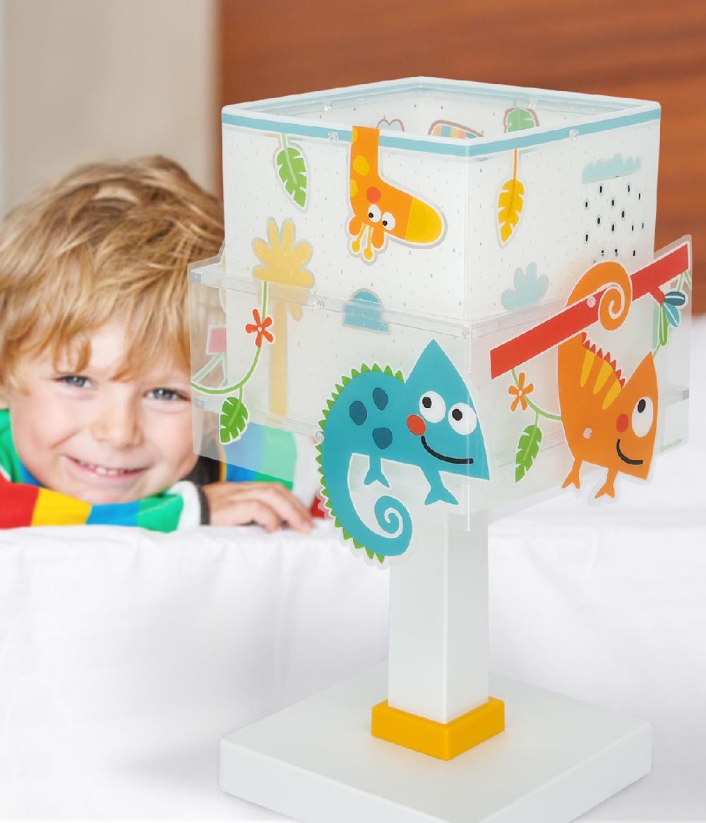 Dansi Lámpara de mesa infantil Happy Jungle Camaleón animales
