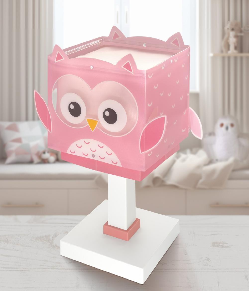 Dansi Lámpara de mesa infantil Little Pink Owl Búho Rosa