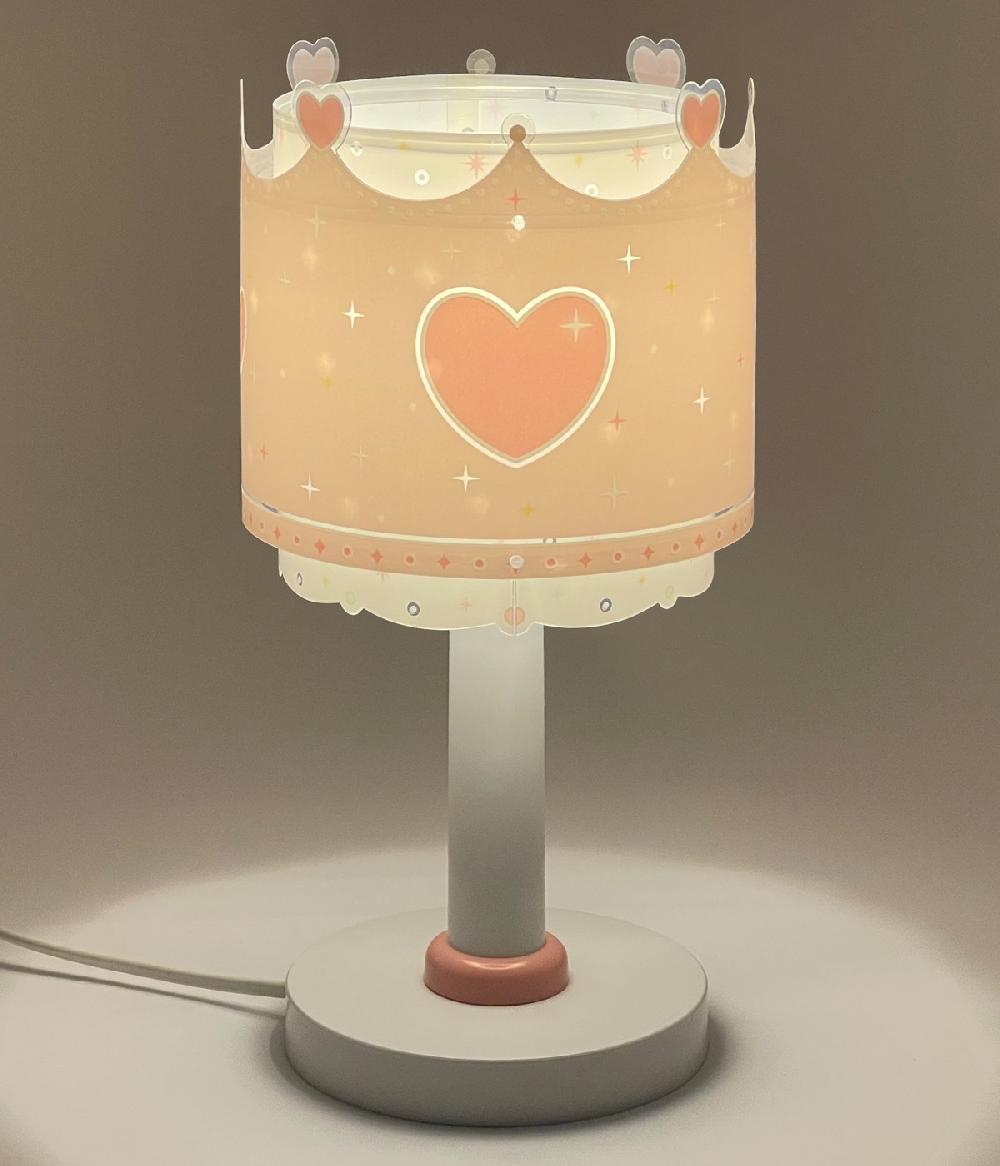 Dansi Lámpara De Mesa Infantil Little Queen Corona Y Corazones