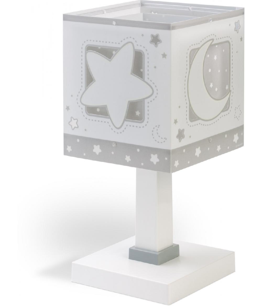 Dansi Lámpara De Mesa Infantil Moonlight Luna Y Estrellas Gris