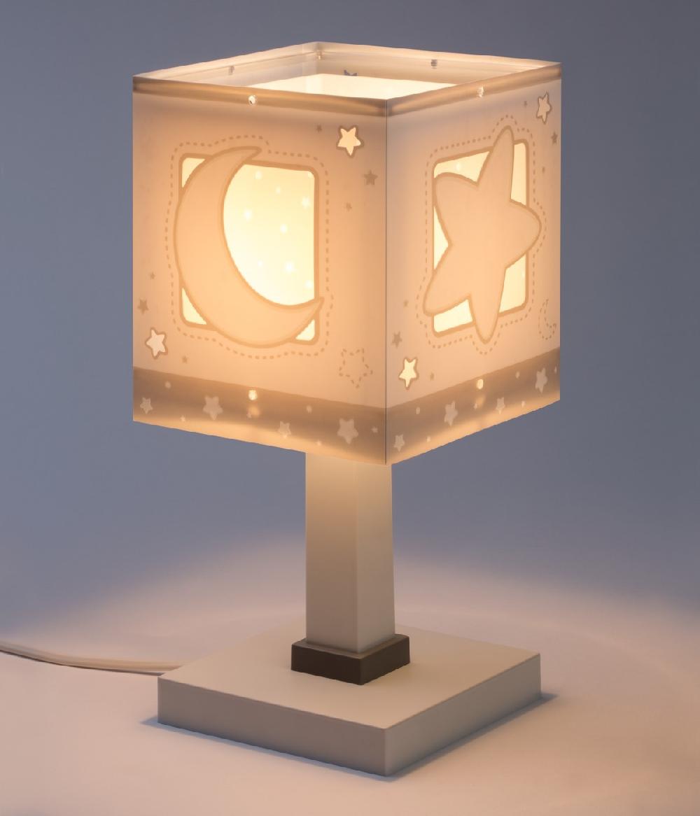 Dansi Lámpara De Mesa Infantil Moonlight Luna Y Estrellas Gris
