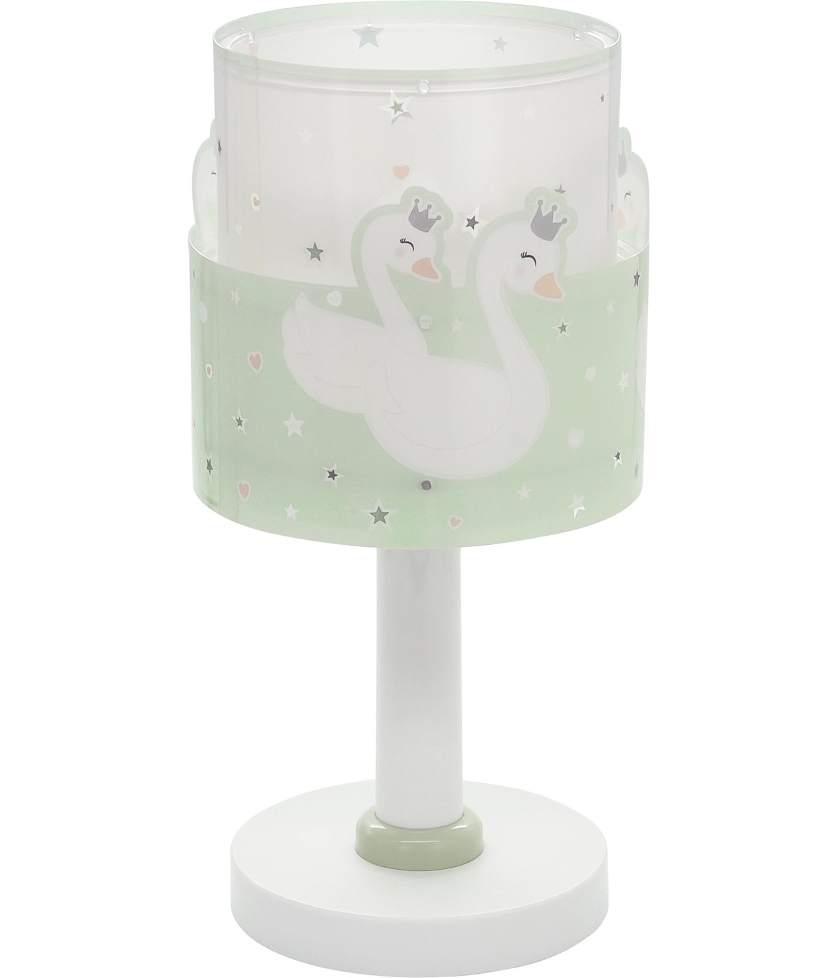 Dansi Lámpara De Mesa Infantil Sweet Love Cisnes Verde