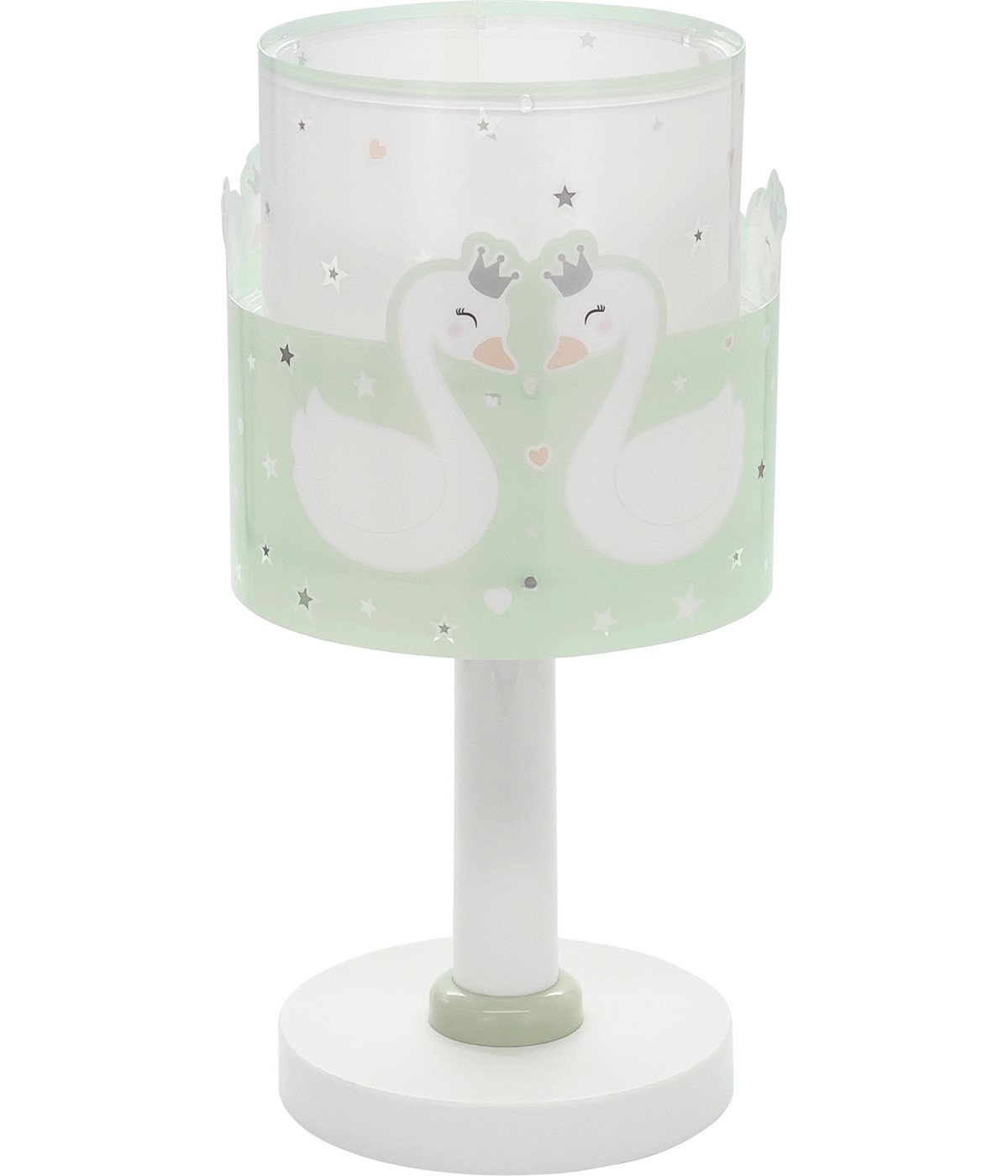 Dansi Lámpara de mesa infantil Sweet Love Cisnes Verde
