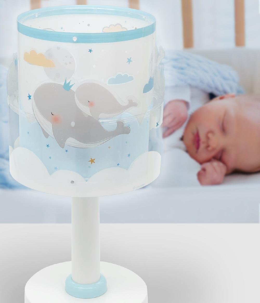 Dansi Lámpara de mesa infantil Whale Dreams Ballenas azul